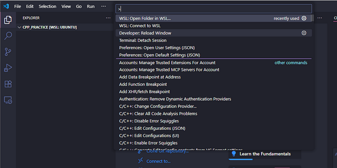 WSL open folder