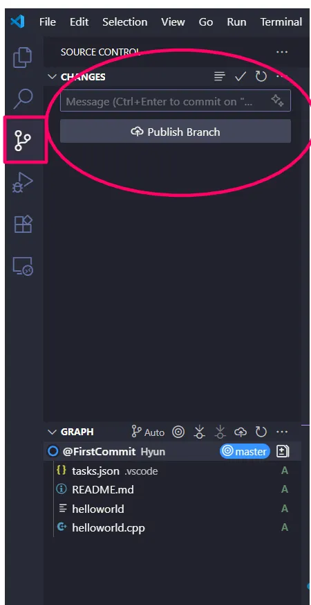 Git Tab in VS Code