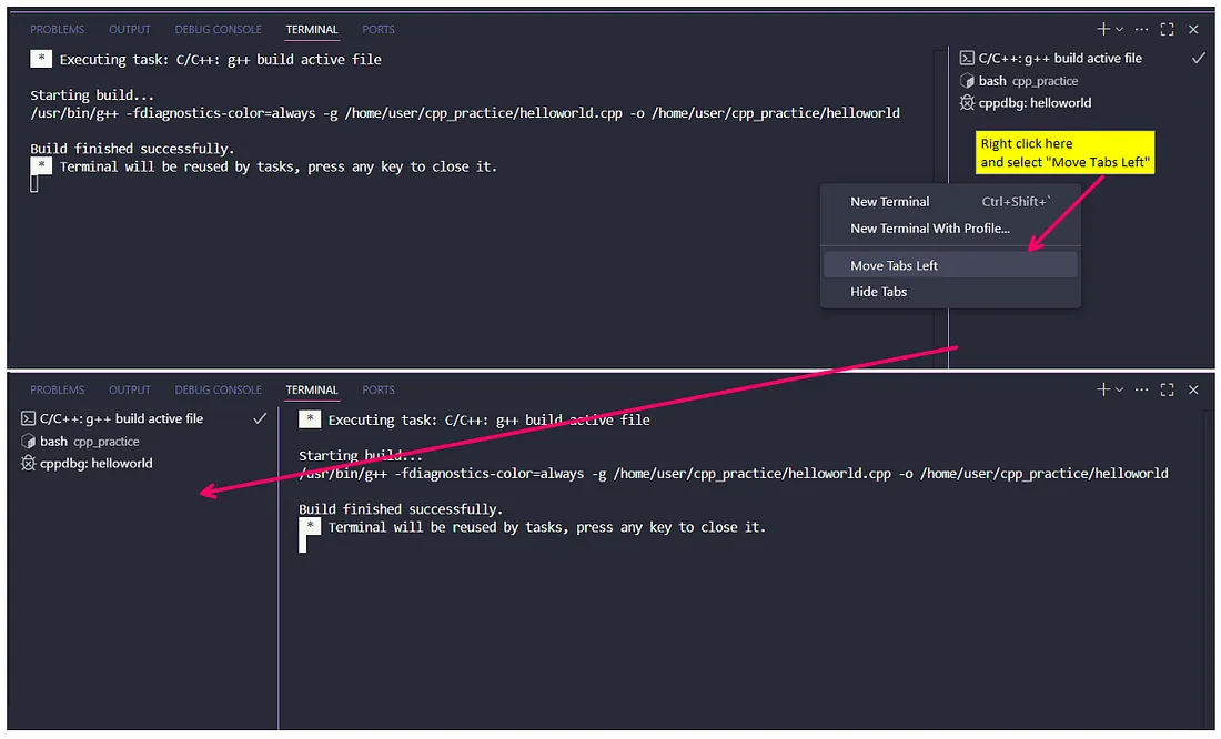 Move Terminal Tabs